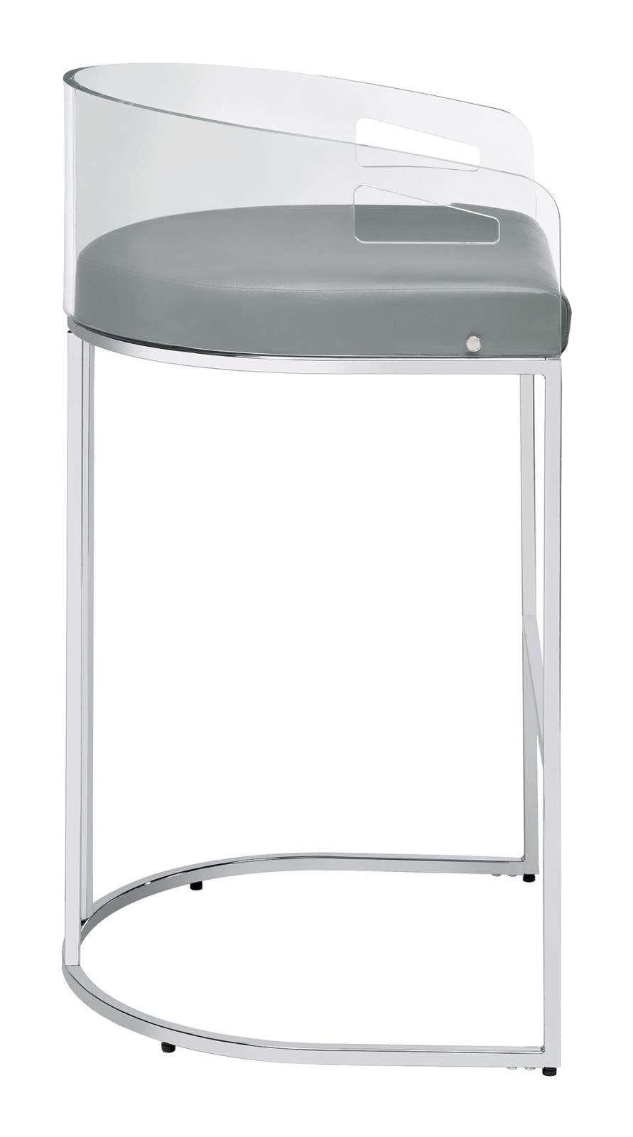 Thermosolis Gray/Chrome Acrylic Back Bar Stools, Set of 2 - 183406 - Luna Furniture - Dallas Store