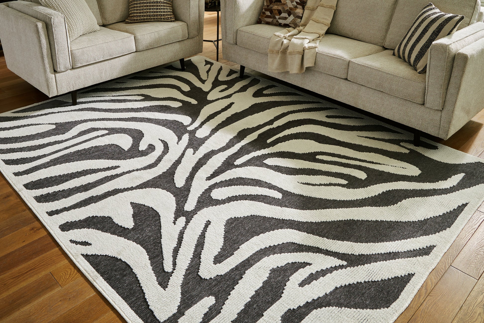 Thomwith Black/Ivory Large Rug - R406291 - Luna Furniture - Dallas Store
