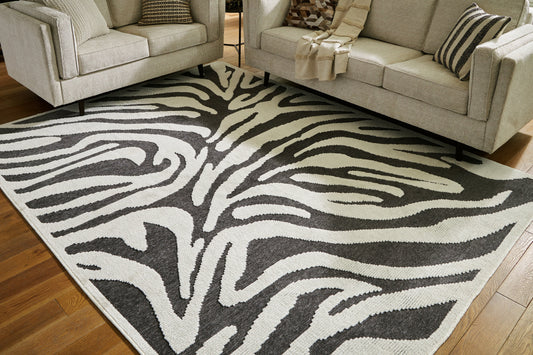 Thomwith Black/Ivory Large Rug - R406291 - Luna Furniture - Dallas Store