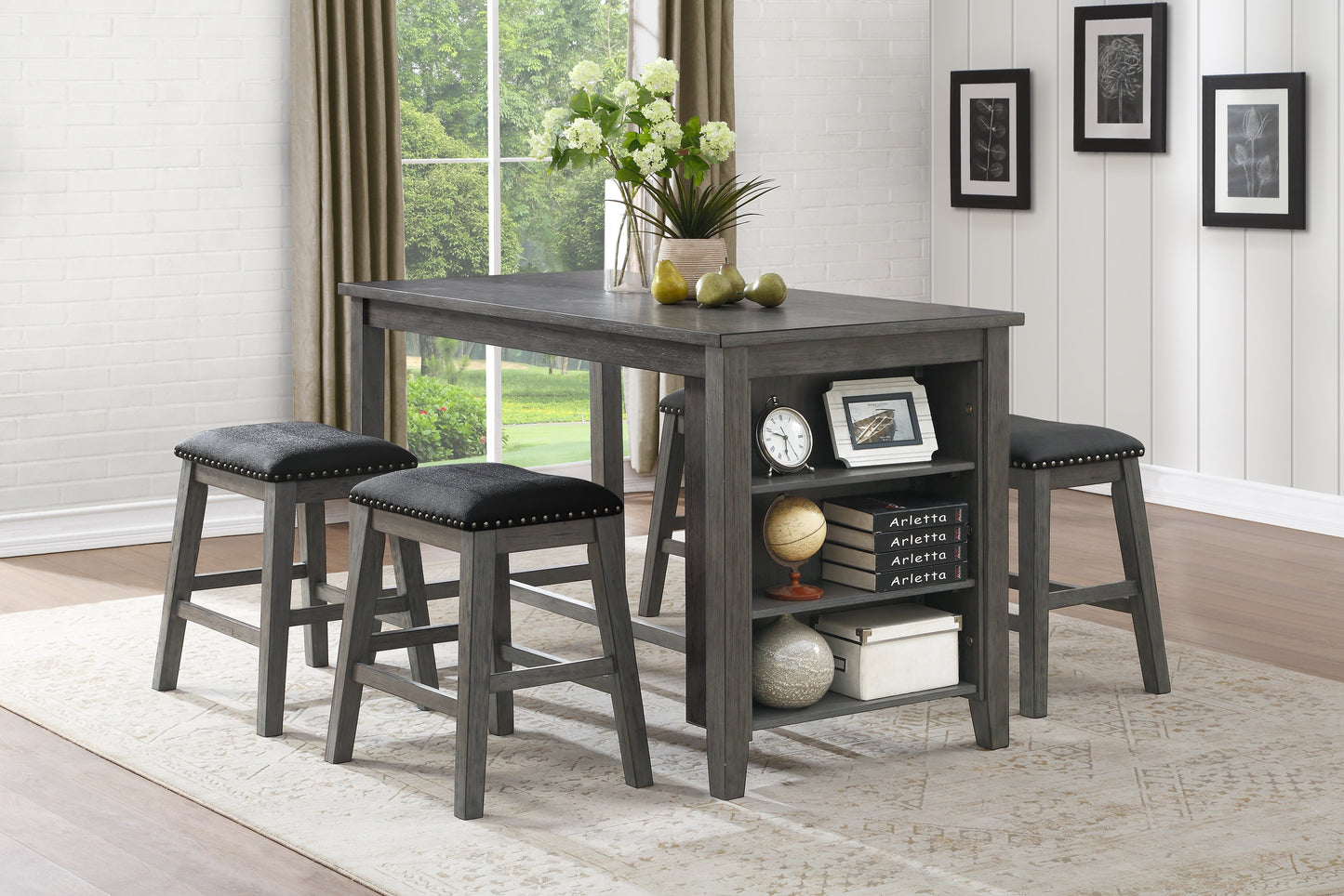 Timbre Gray Counter Chair, Set of 2 - 5603-24 - Luna Furniture - Dallas Store