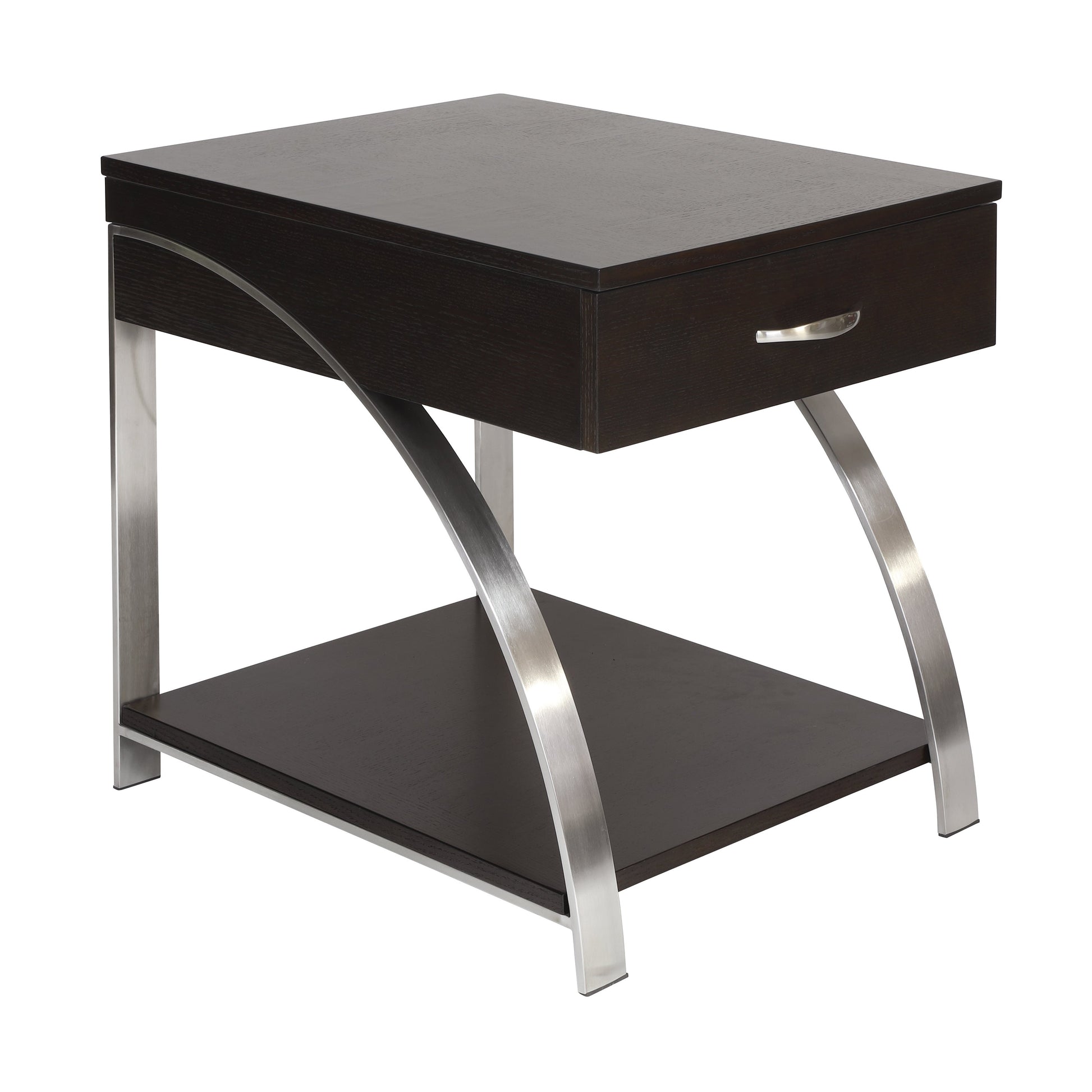 Tioga Espresso/Chrome End Table - 3533RF-04 - Luna Furniture - Dallas Store