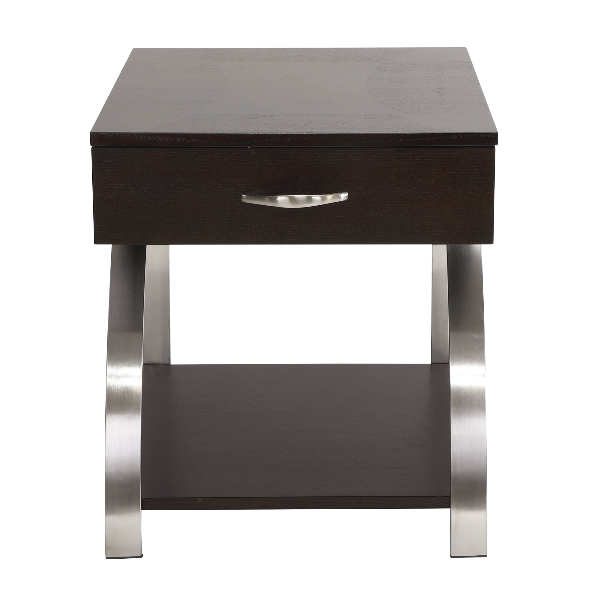 Tioga Espresso/Chrome End Table - 3533RF-04 - Luna Furniture - Dallas Store
