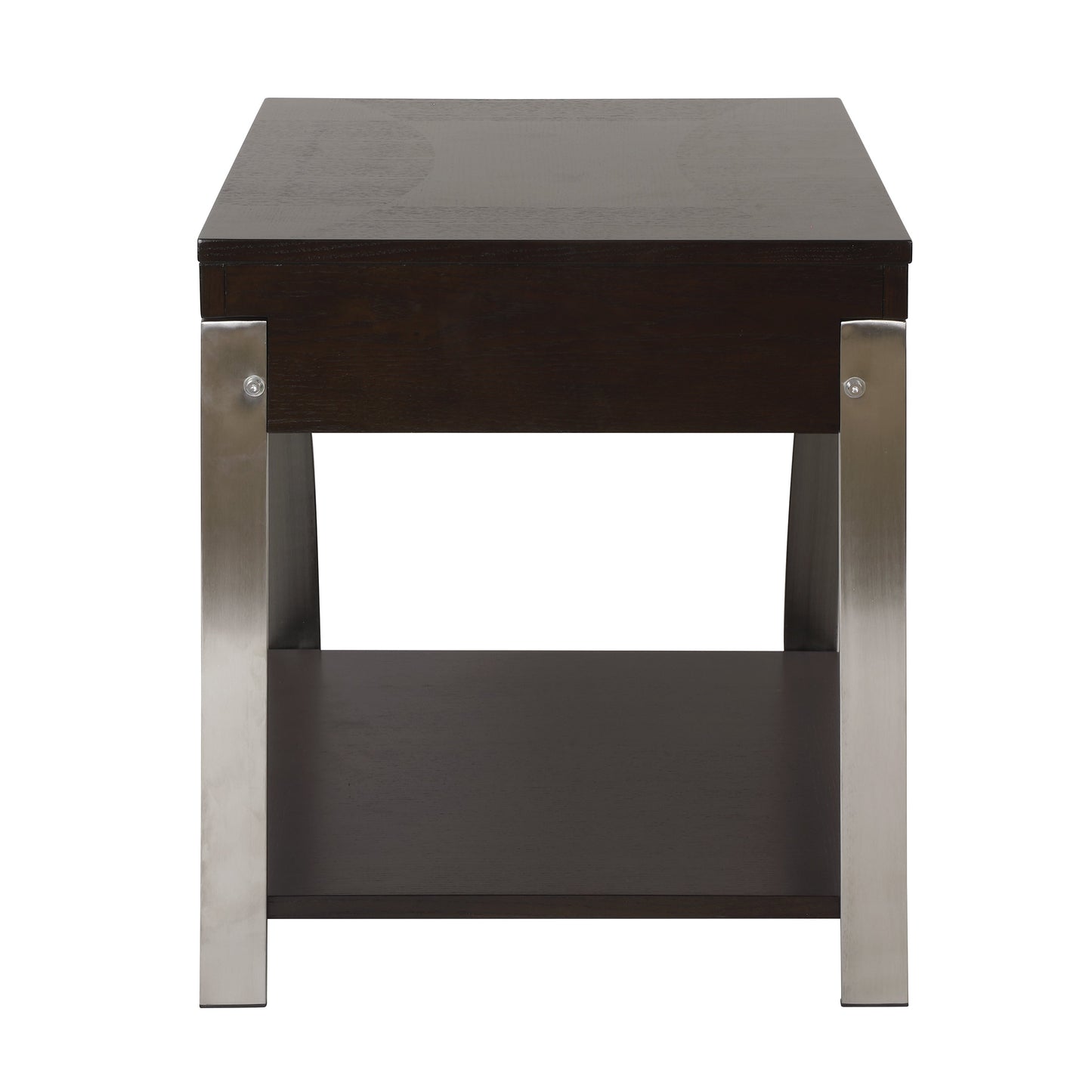 Tioga Espresso/Chrome End Table - 3533RF-04 - Luna Furniture - Dallas Store