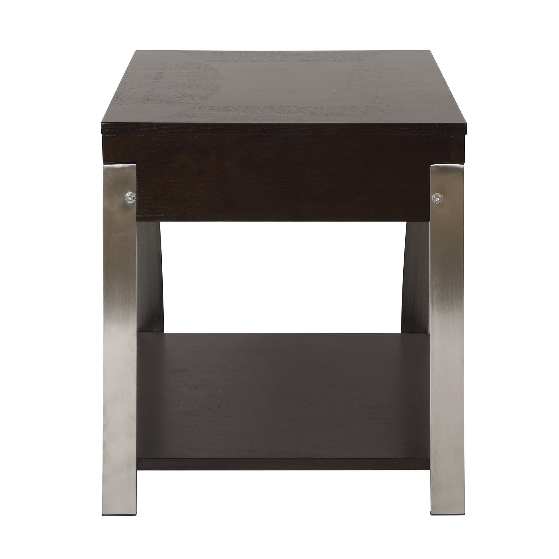 Tioga Espresso/Chrome End Table - 3533RF-04 - Luna Furniture - Dallas Store