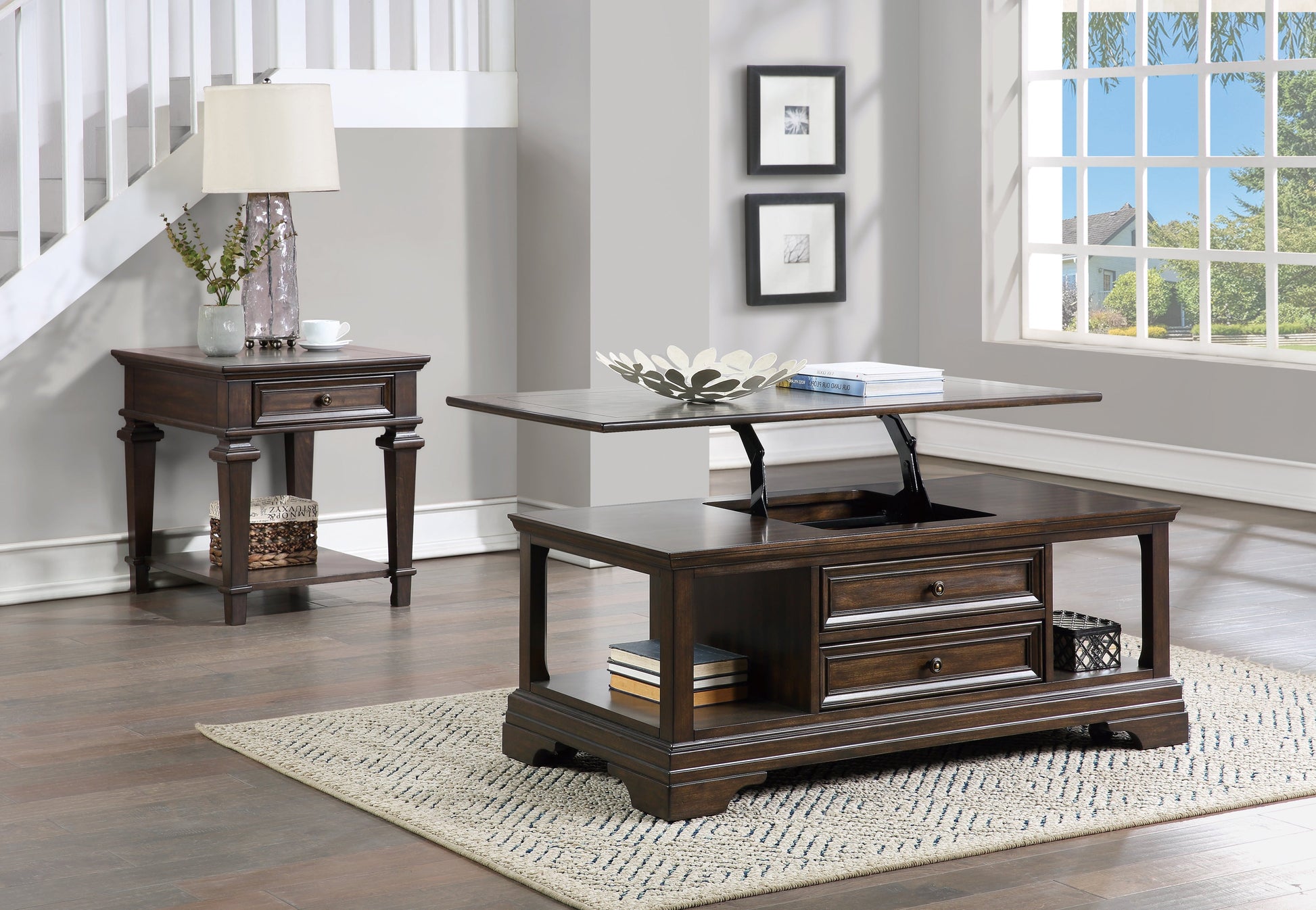 Tobias Espresso Lift Top Cocktail Table - 3681-30 - Luna Furniture - Dallas Store