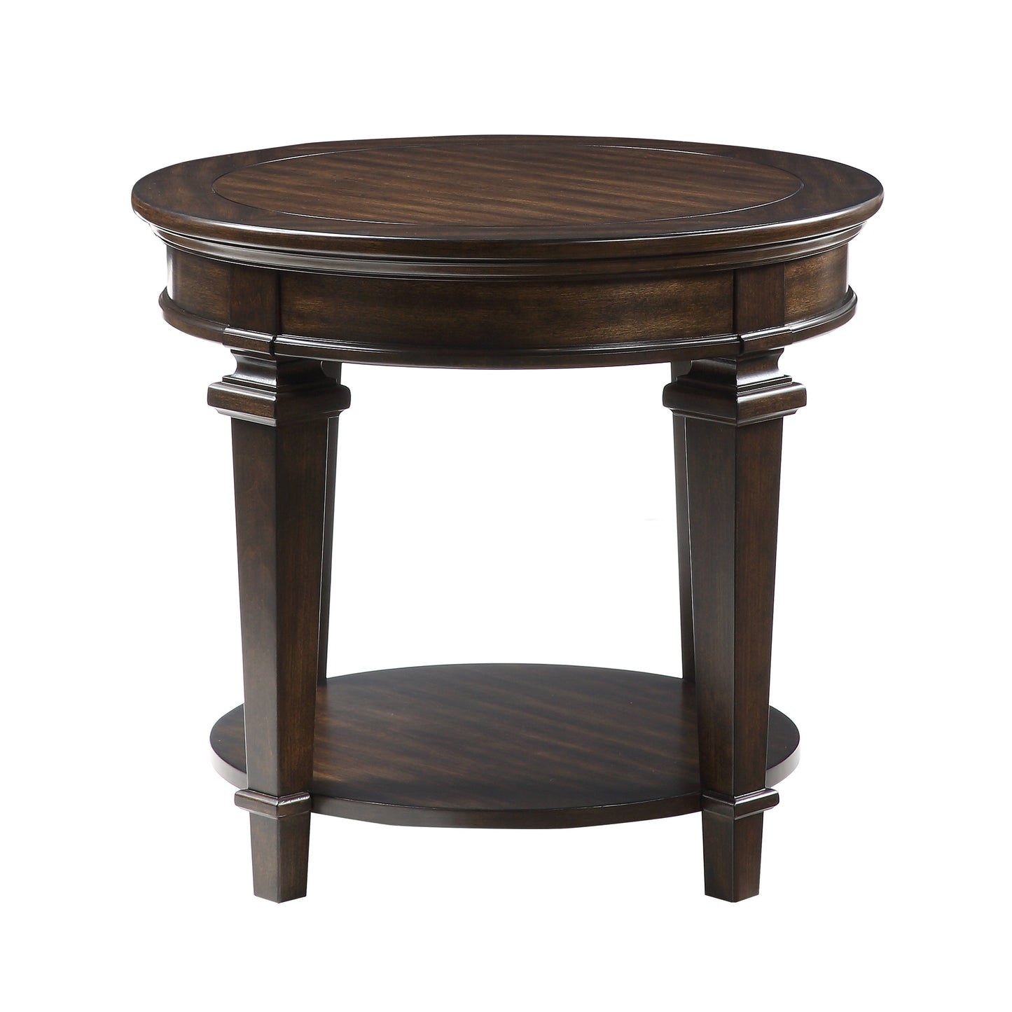 Tobias Espresso Round End Table - 3681-04RD - Luna Furniture - Dallas Store