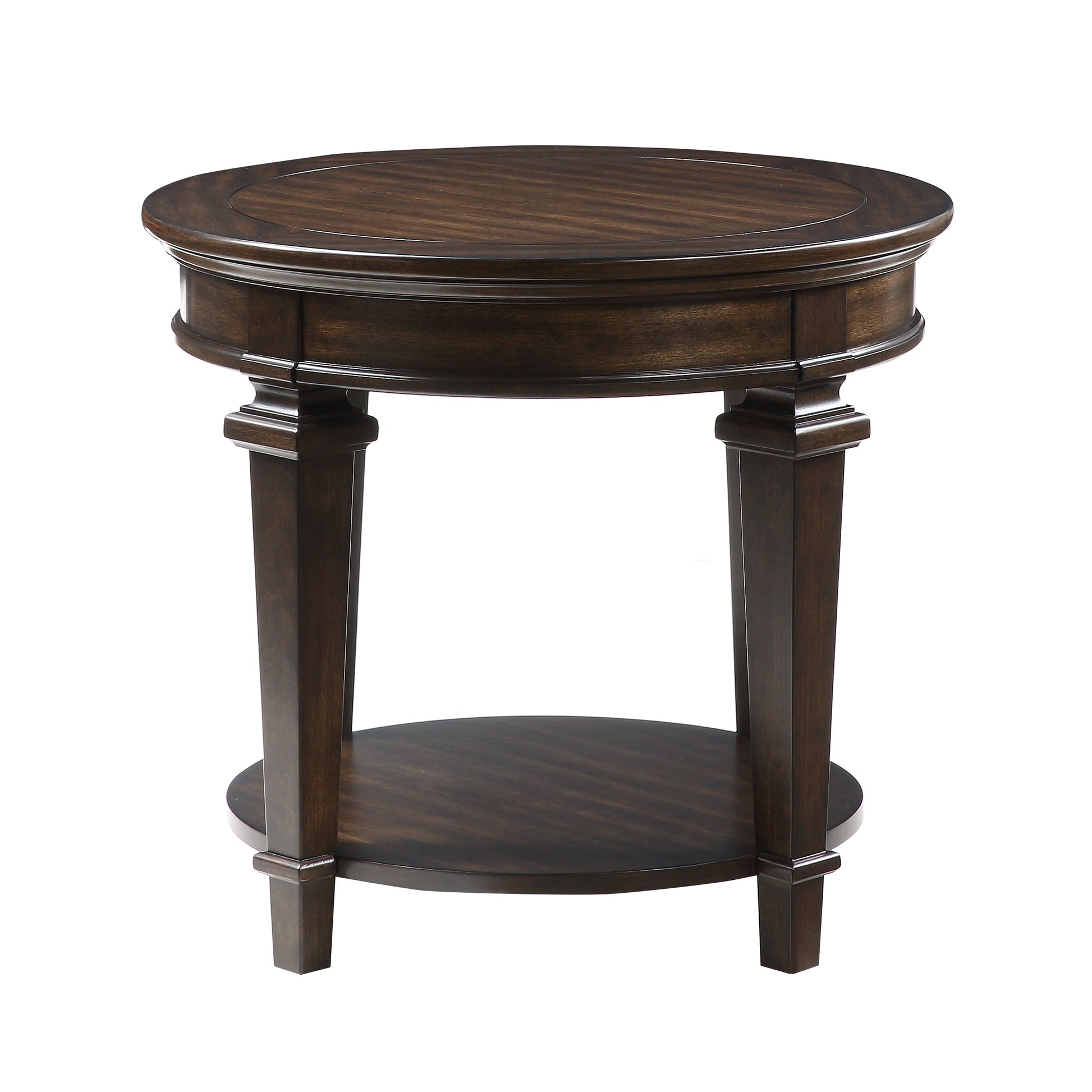 Tobias Espresso Round End Table - 3681-04RD - Luna Furniture - Dallas Store