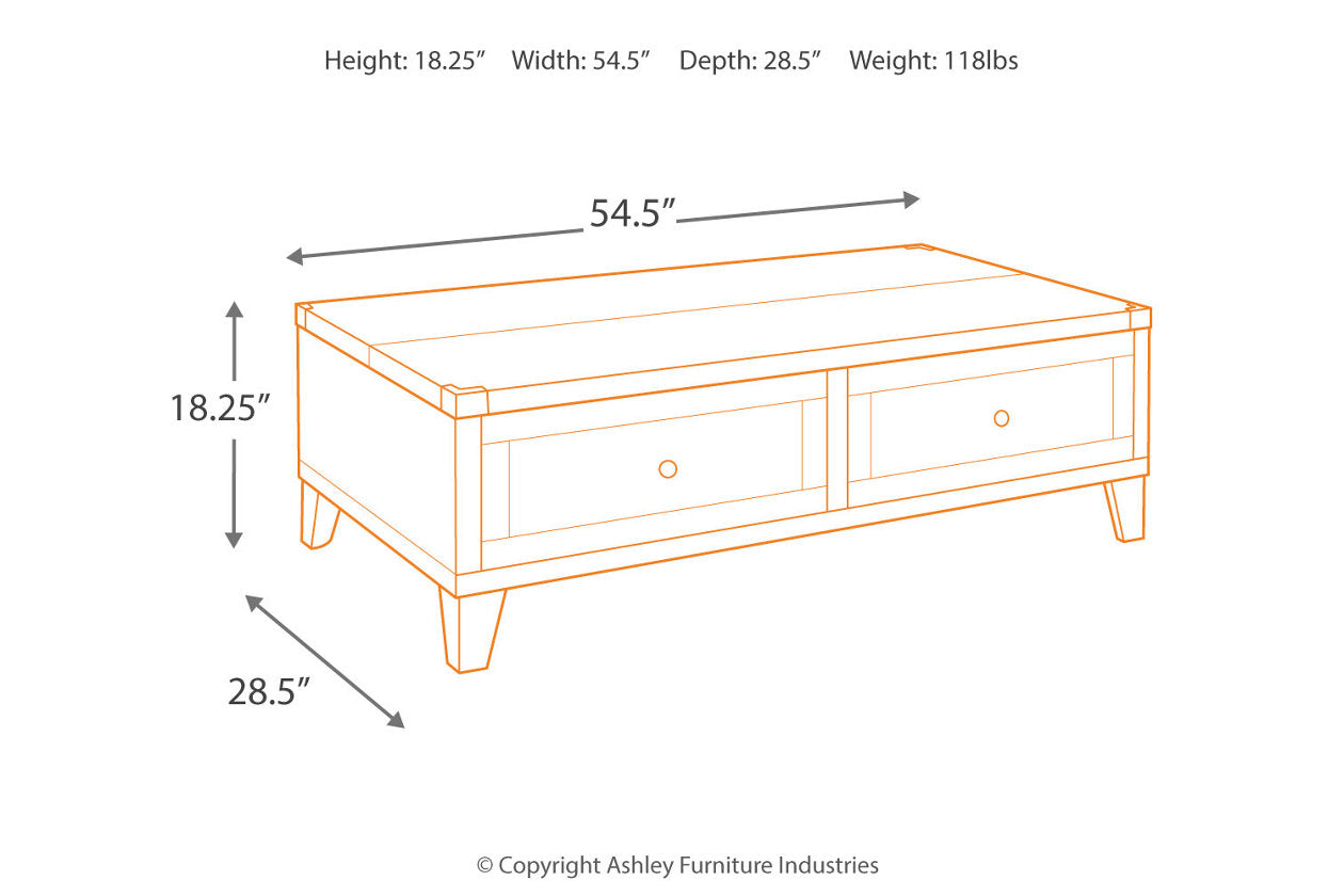 Todoe Dark Gray Coffee Table with Lift Top - T901-9 - Luna Furniture - Dallas Store