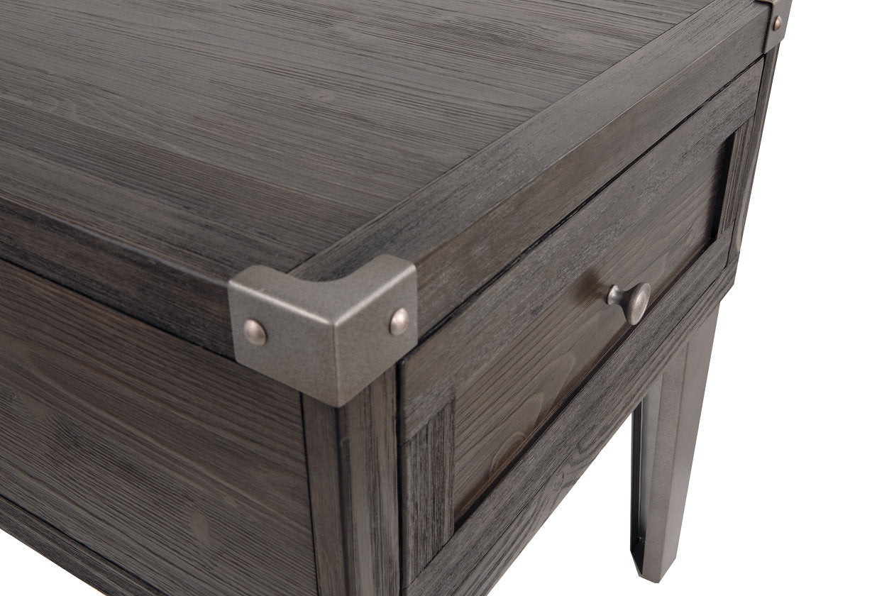 Todoe Dark Gray End Table with USB Ports & Outlets - T901-3 - Luna Furniture - Dallas Store