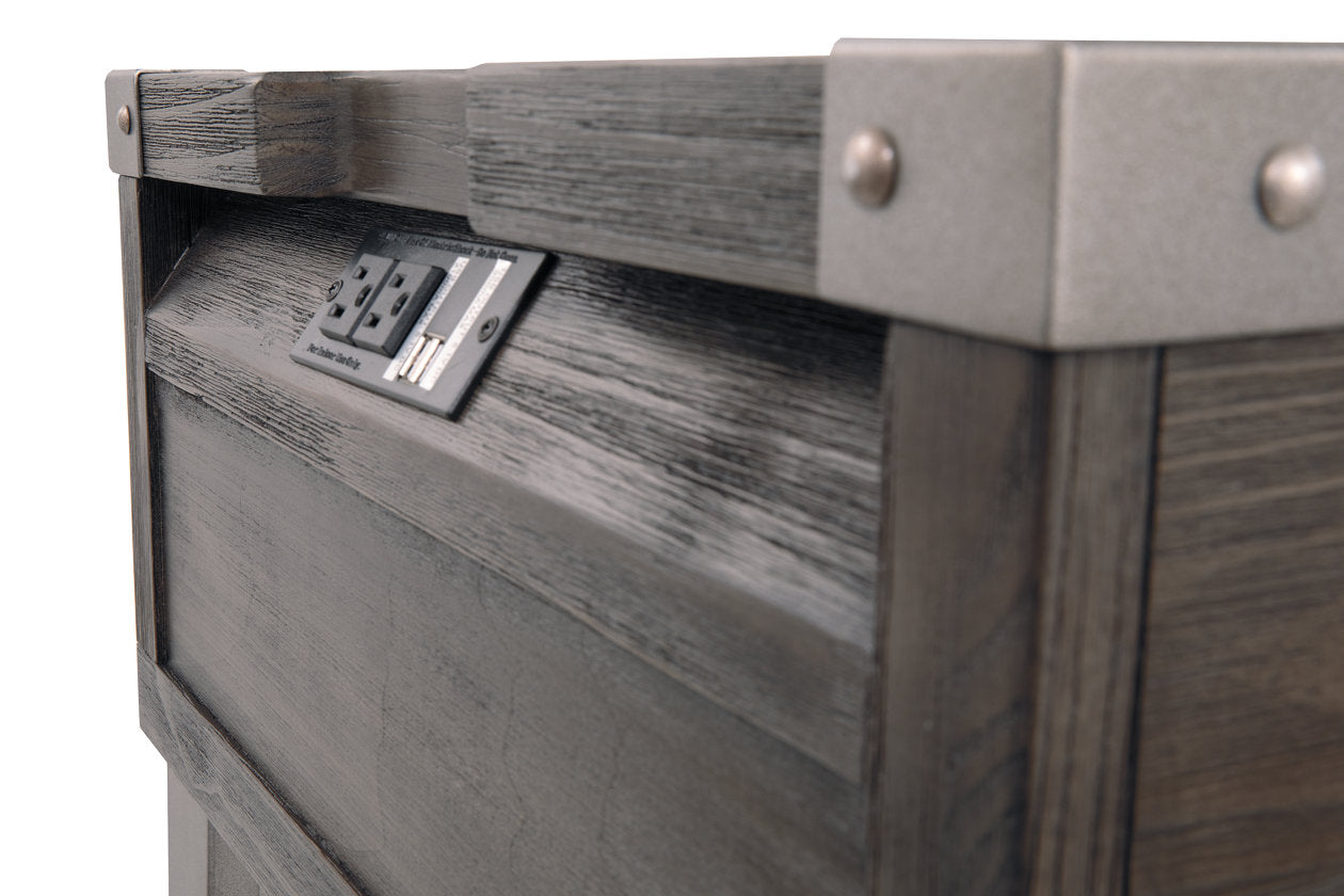 Todoe Dark Gray End Table with USB Ports & Outlets - T901-3 - Luna Furniture - Dallas Store