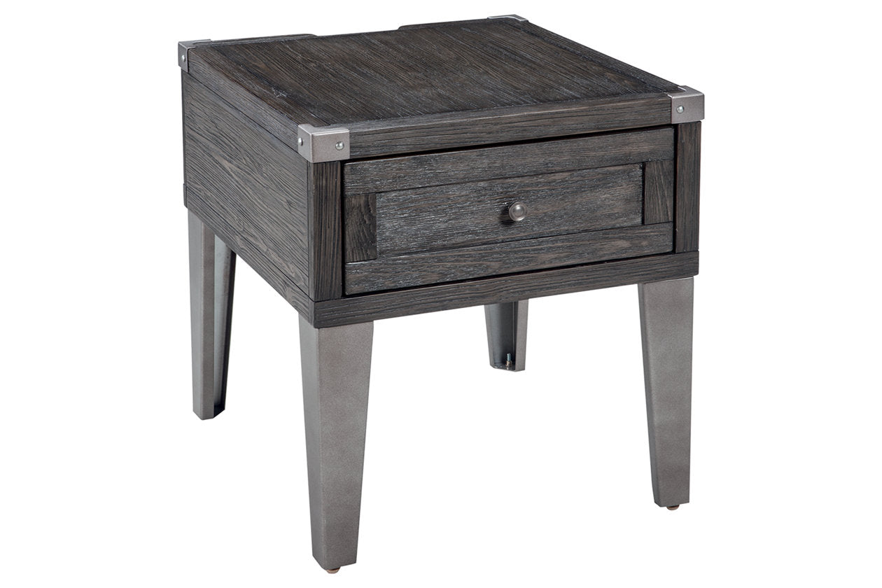 Todoe Dark Gray End Table with USB Ports & Outlets - T901-3 - Luna Furniture - Dallas Store