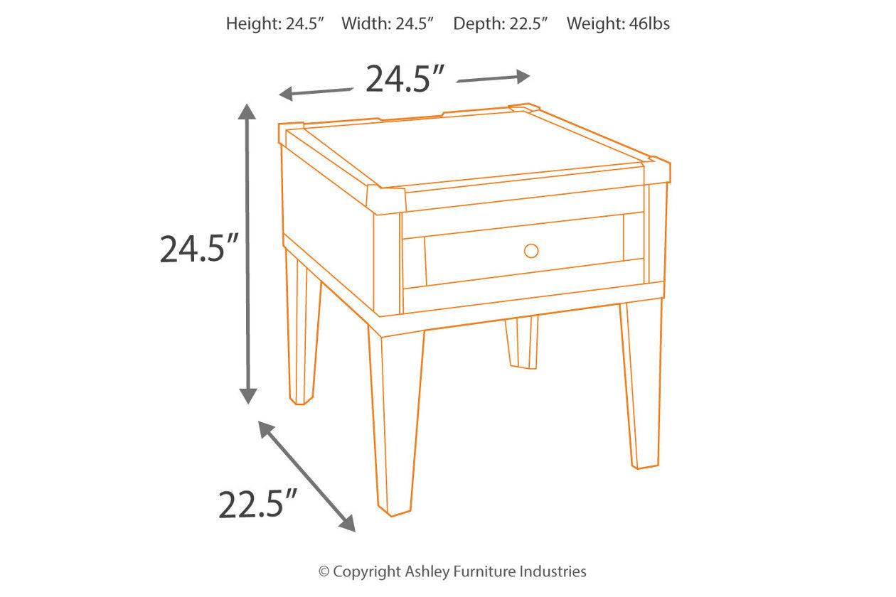 Todoe Dark Gray End Table with USB Ports & Outlets - T901-3 - Luna Furniture - Dallas Store
