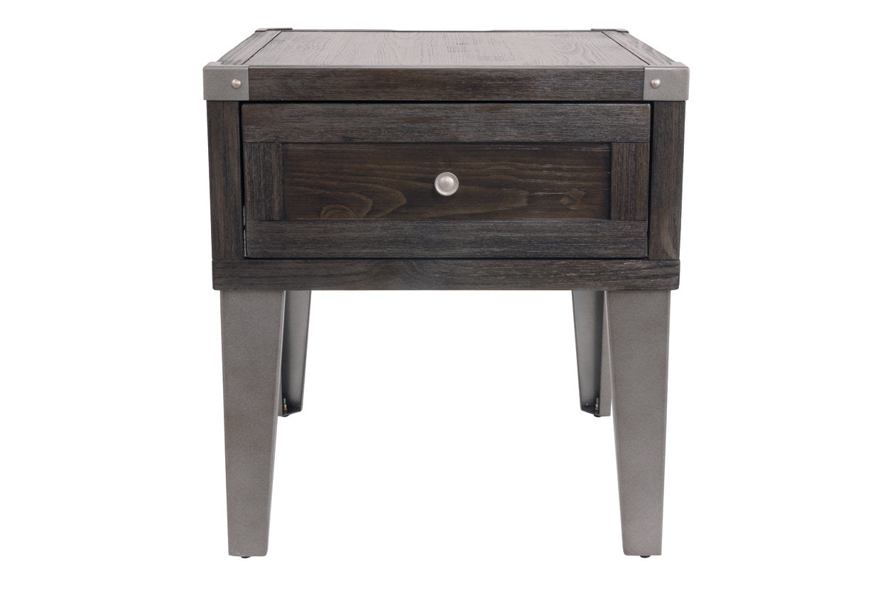 Todoe Dark Gray End Table with USB Ports & Outlets - T901-3 - Luna Furniture - Dallas Store