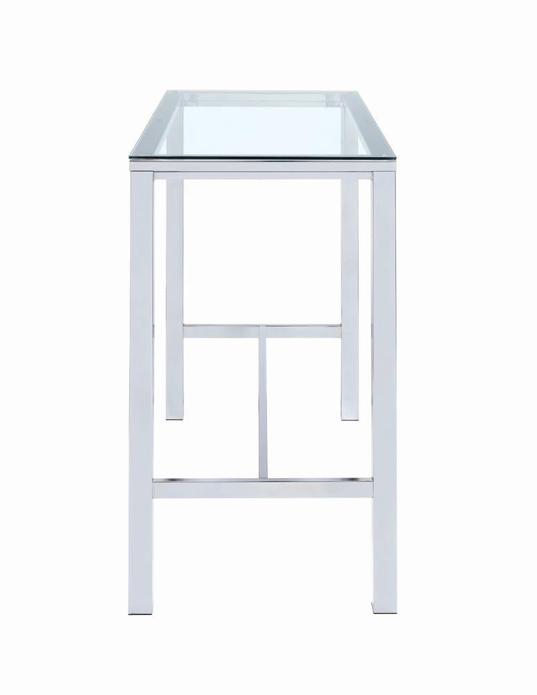 Tolbert Chrome Bar Table with Glass Top - 104873 - Luna Furniture - Dallas Store