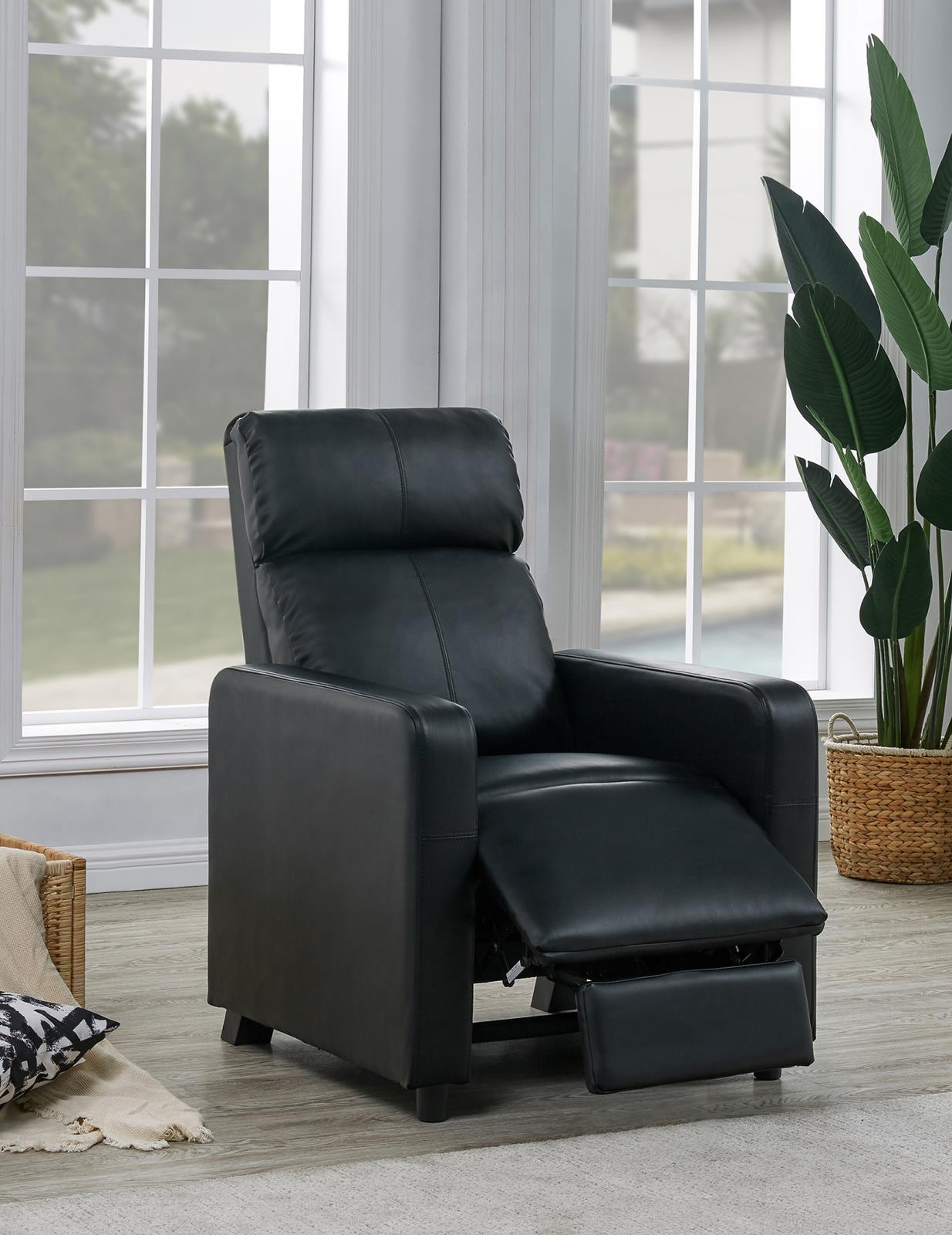 Toohey Home Theater Push Back Recliner Black - 600181 - Luna Furniture - Dallas Store