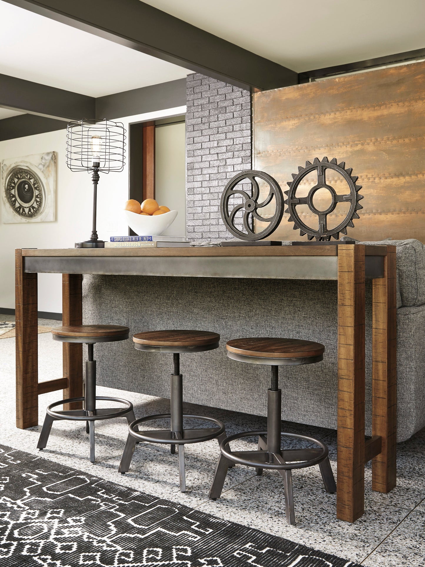 Torjin Brown/Gray Counter Height Set - SET | D440-52 | D440-024 - Luna Furniture - Dallas Store
