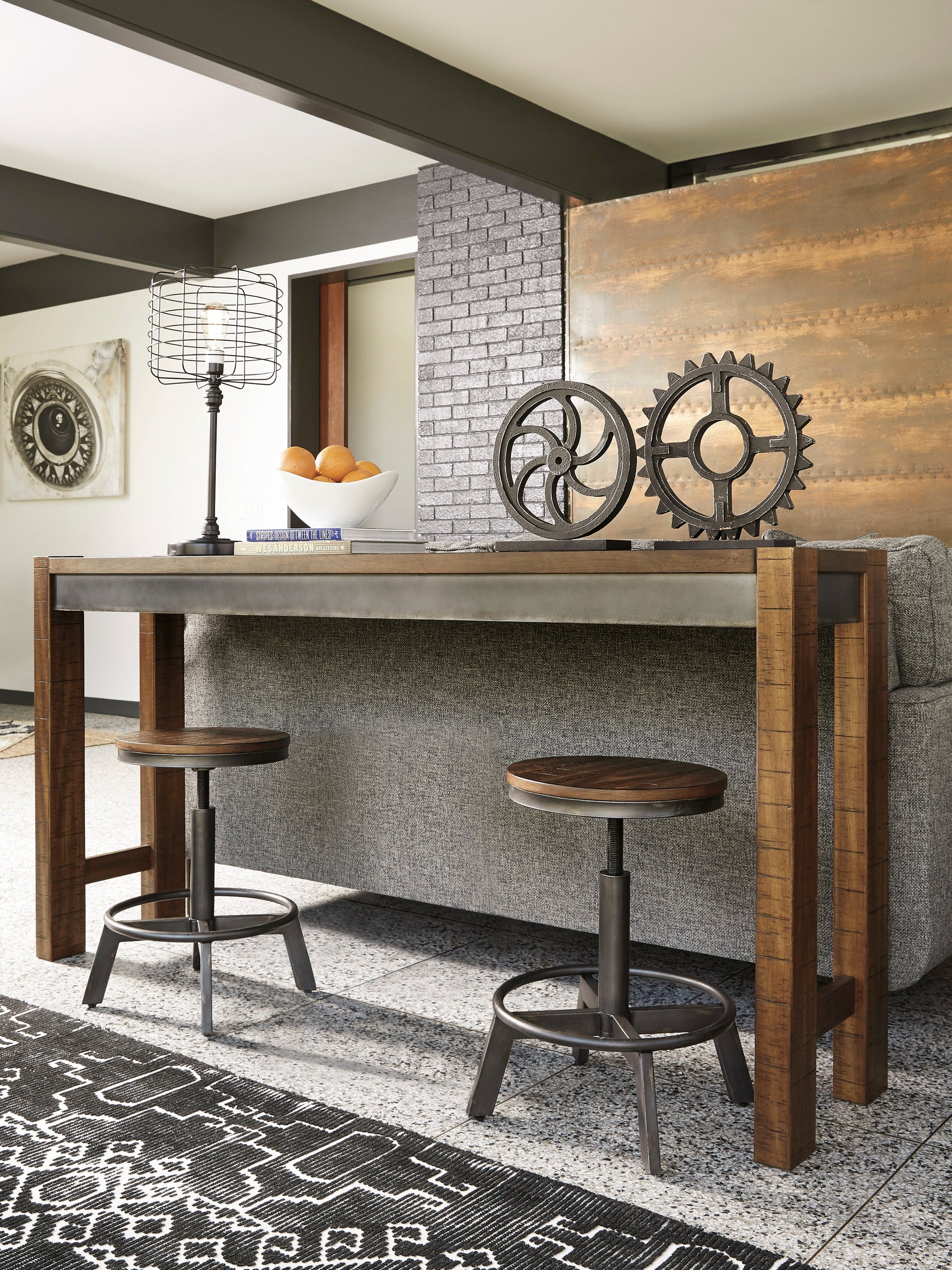 Torjin Brown/Gray Counter Height Set - SET | D440-52 | D440-024 - Luna Furniture - Dallas Store