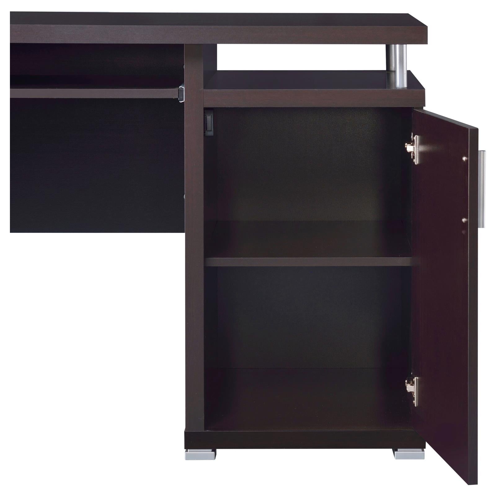 Tracy Cappuccino 2-Drawer Computer Desk - 800107 - Luna Furniture - Dallas Store