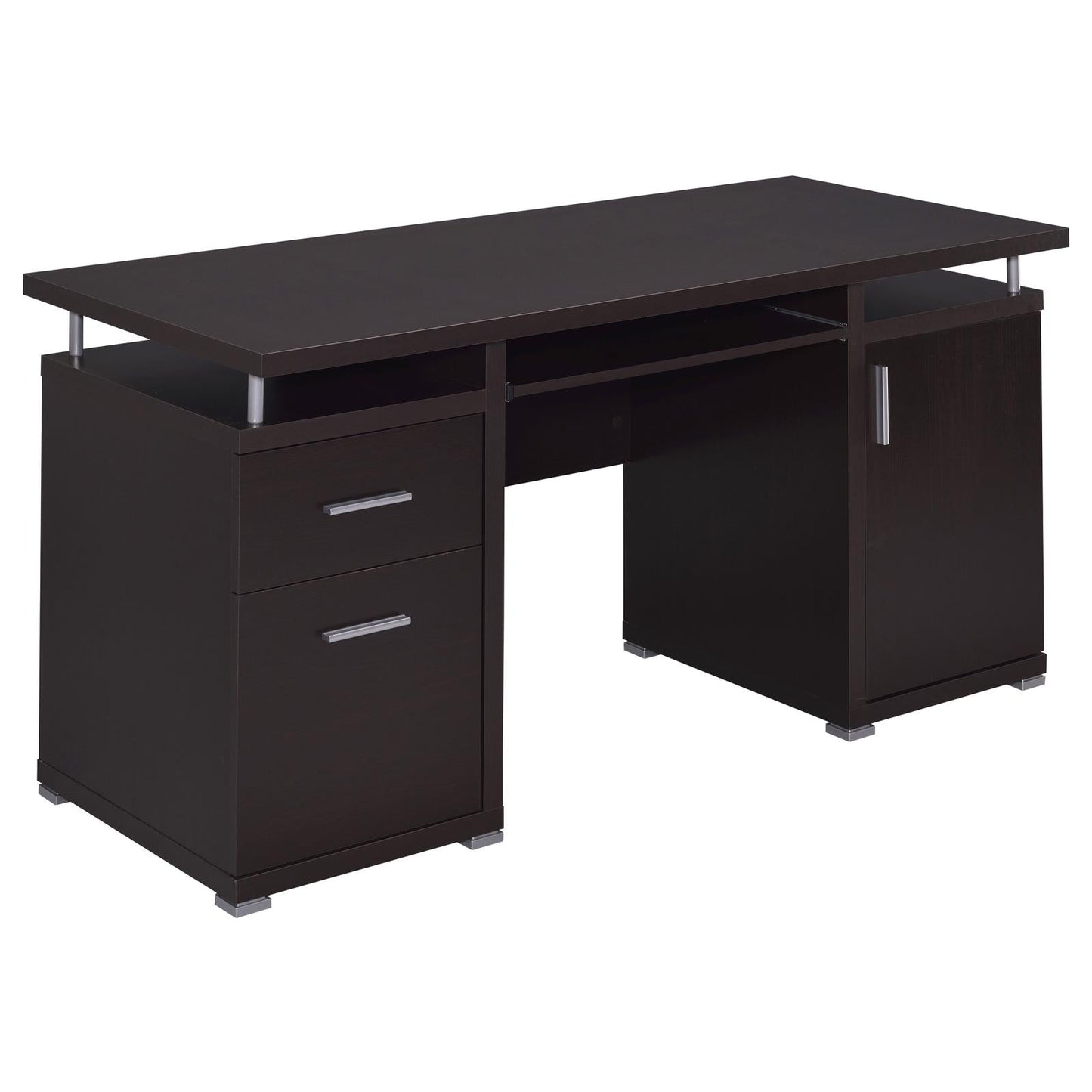 Tracy Cappuccino 2-Drawer Computer Desk - 800107 - Luna Furniture - Dallas Store