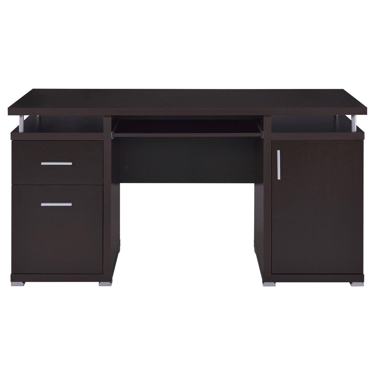 Tracy Cappuccino 2-Drawer Computer Desk - 800107 - Luna Furniture - Dallas Store