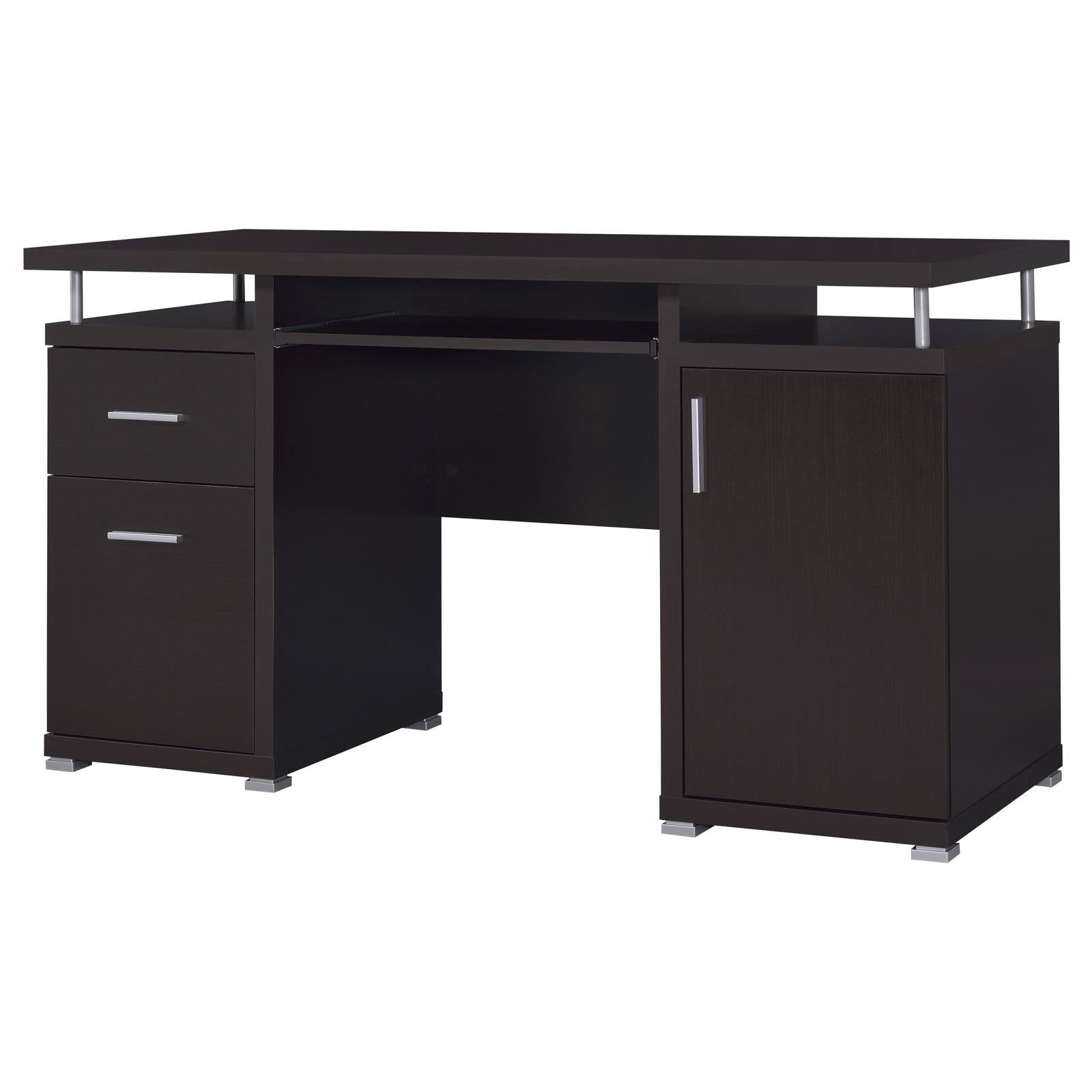 Tracy Cappuccino 2-Drawer Computer Desk - 800107 - Luna Furniture - Dallas Store