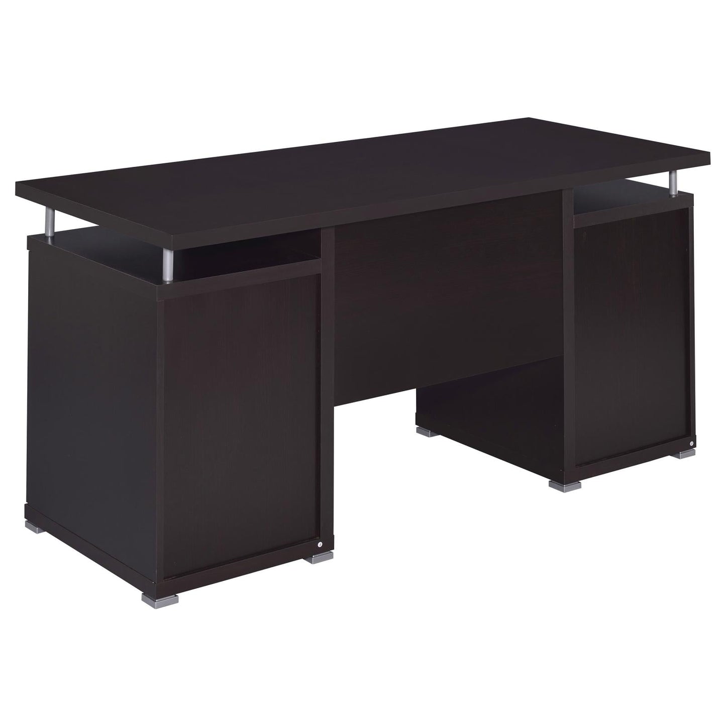 Tracy Cappuccino 2-Drawer Computer Desk - 800107 - Luna Furniture - Dallas Store