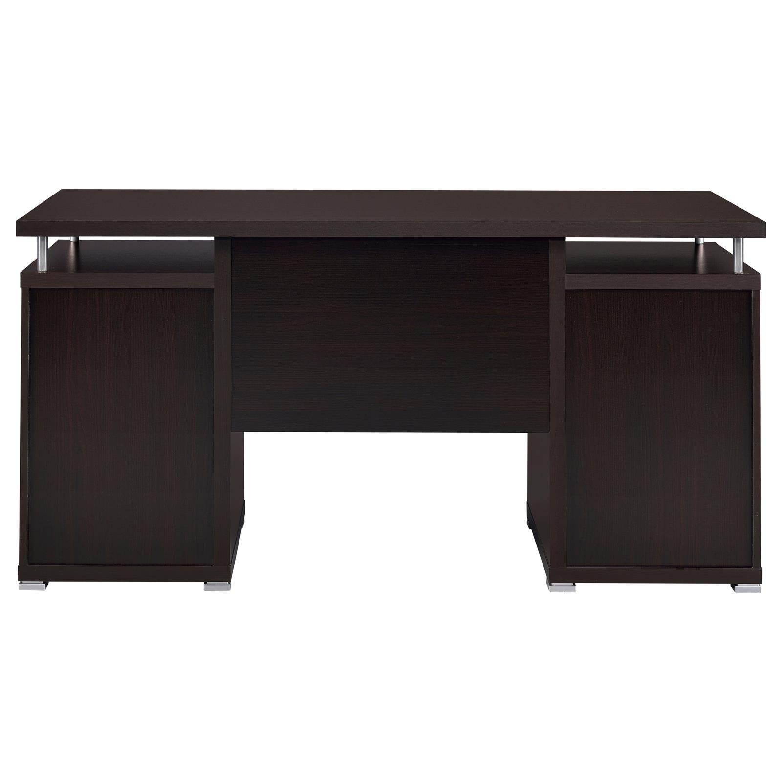 Tracy Cappuccino 2-Drawer Computer Desk - 800107 - Luna Furniture - Dallas Store