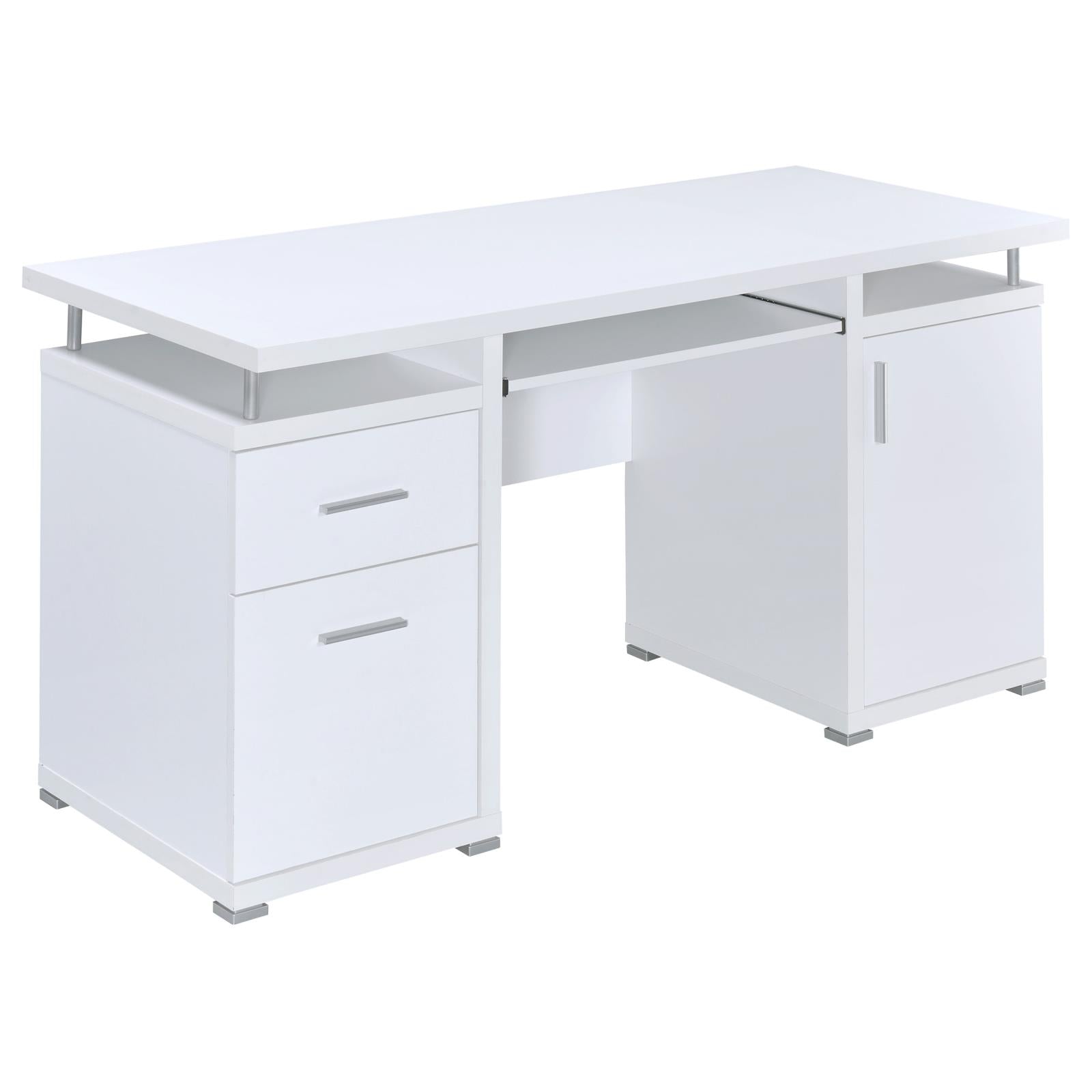 Tracy White 2-Drawer Computer Desk - 800108 - Luna Furniture - Dallas Store