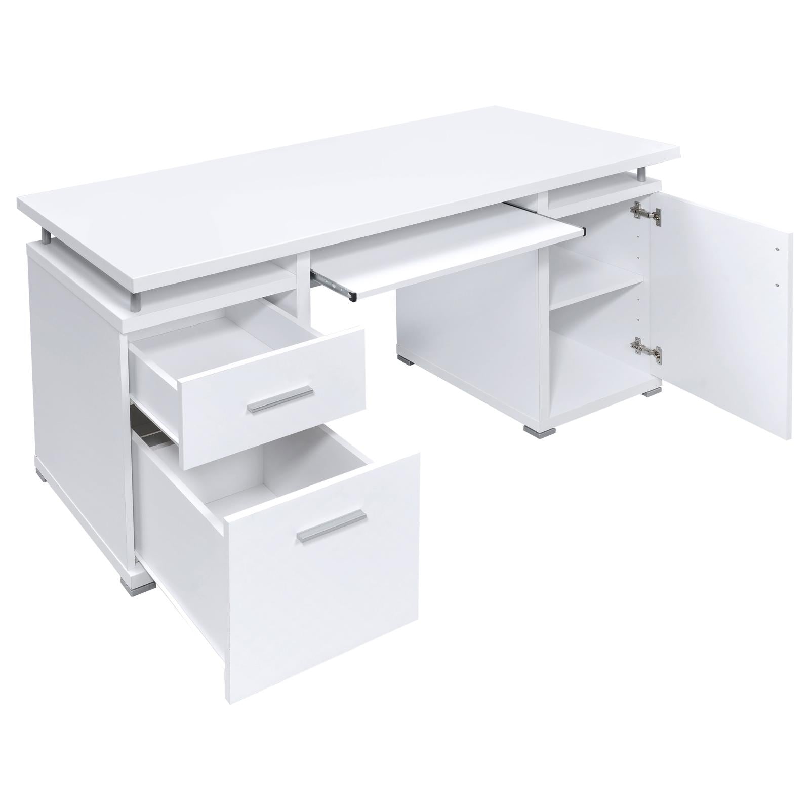Tracy White 2-Drawer Computer Desk - 800108 - Luna Furniture - Dallas Store
