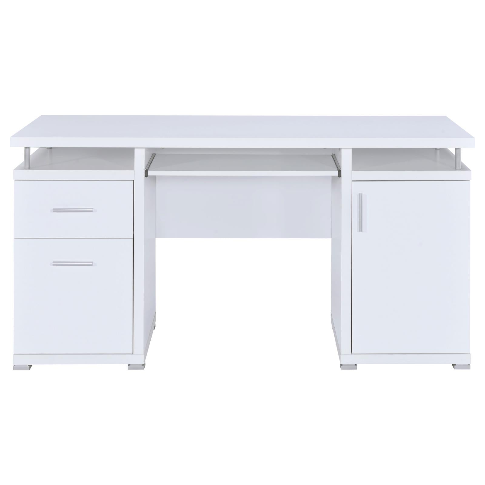 Tracy White 2-Drawer Computer Desk - 800108 - Luna Furniture - Dallas Store