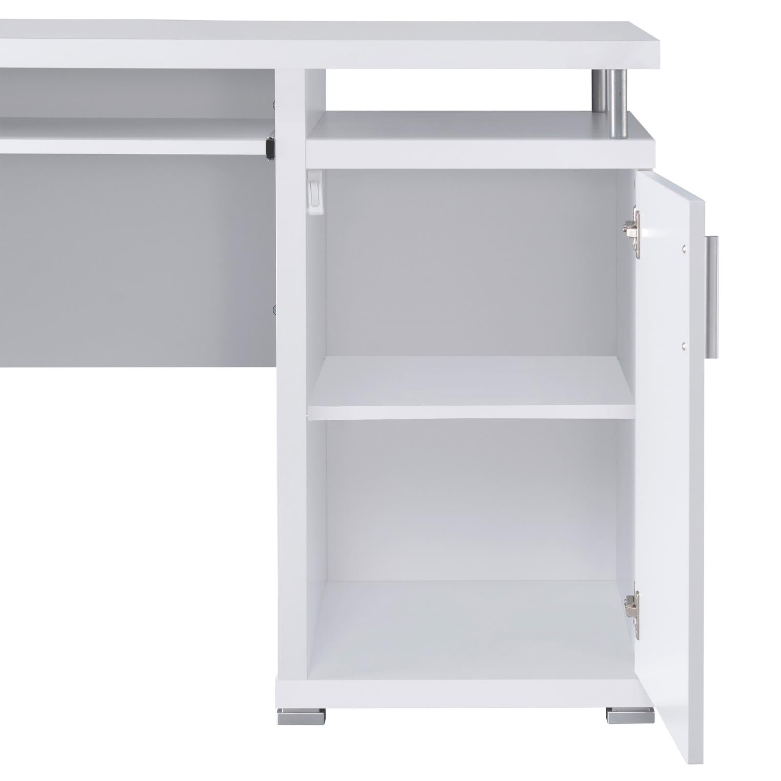 Tracy White 2-Drawer Computer Desk - 800108 - Luna Furniture - Dallas Store
