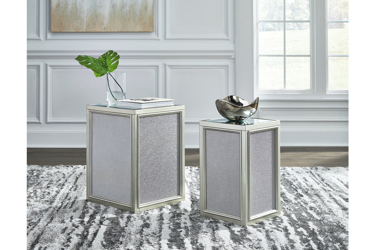 Traleena Silver Finish Nesting End Table, Set of 2 - T957-16 - Luna Furniture - Dallas Store