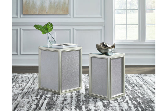 Traleena Silver Finish Nesting End Table, Set of 2 - T957-16 - Luna Furniture - Dallas Store