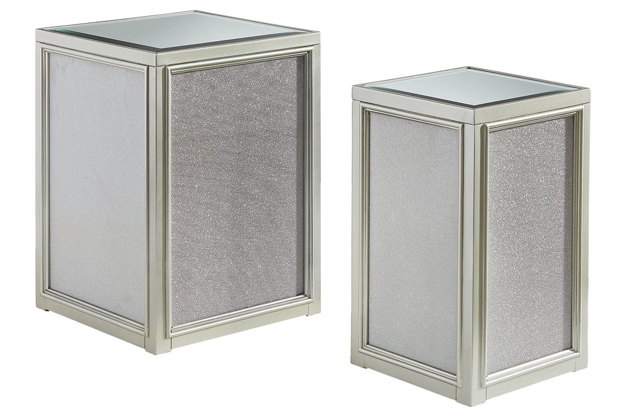 Traleena Silver Finish Nesting End Table, Set of 2 - T957-16 - Luna Furniture - Dallas Store