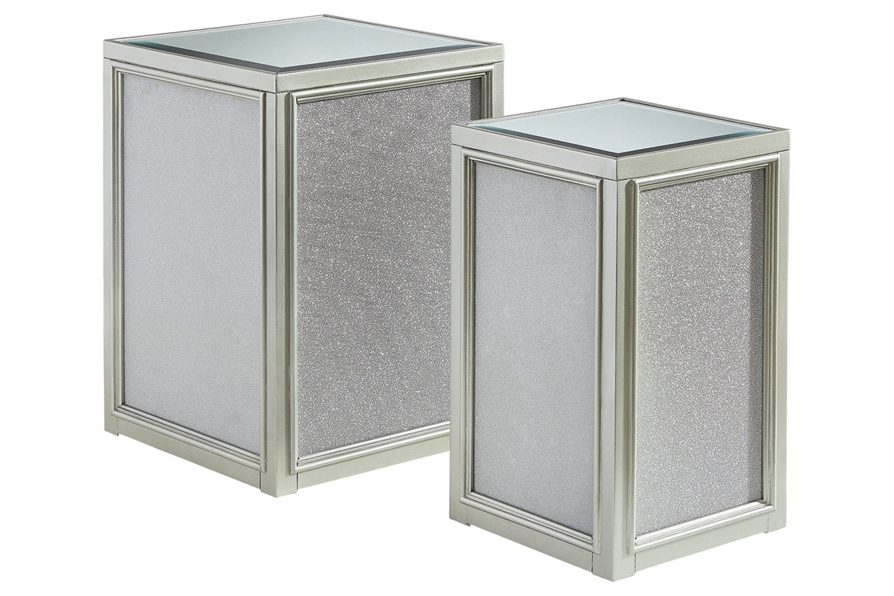 Traleena Silver Finish Nesting End Table, Set of 2 - T957-16 - Luna Furniture - Dallas Store