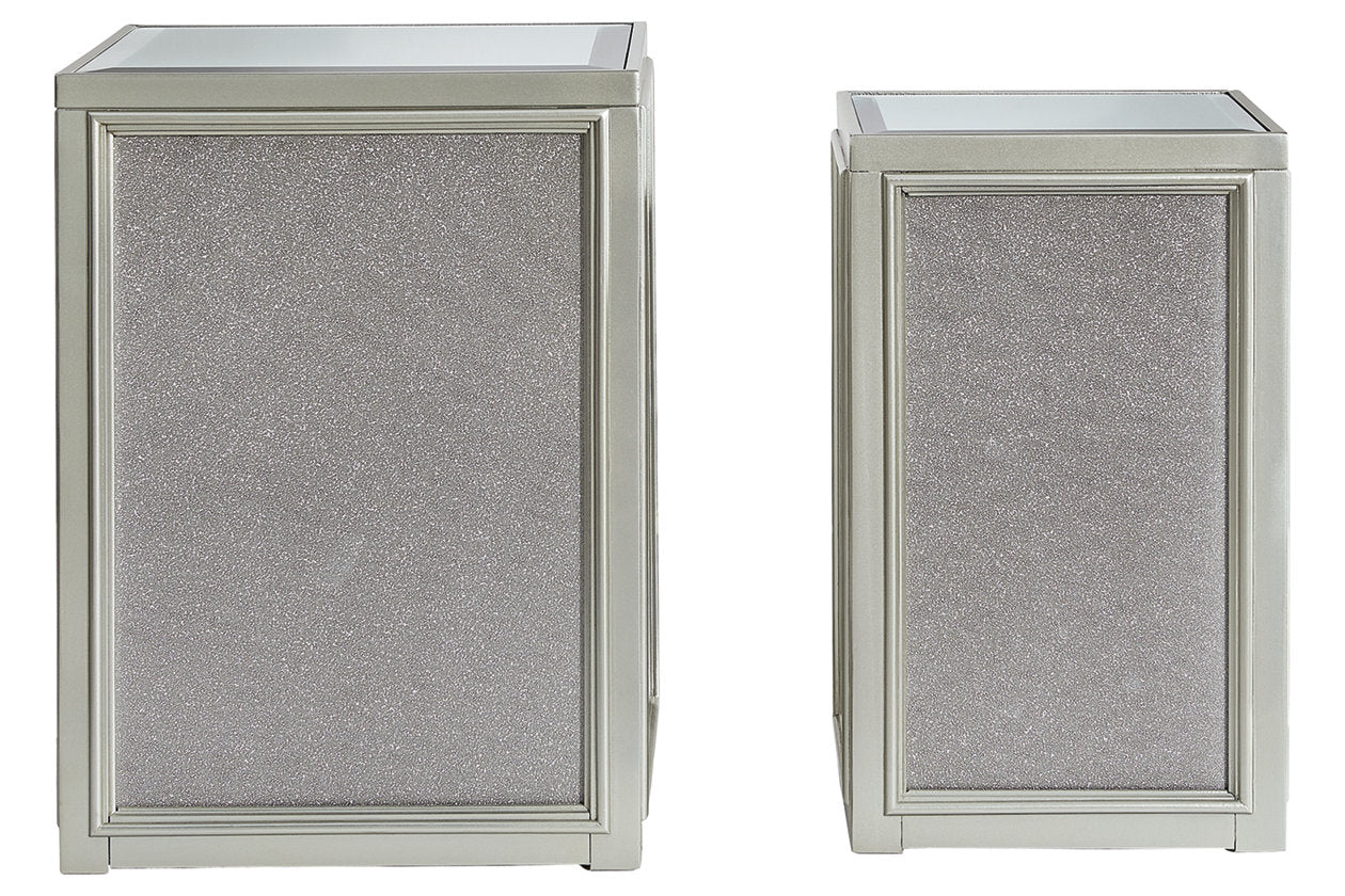 Traleena Silver Finish Nesting End Table, Set of 2 - T957-16 - Luna Furniture - Dallas Store