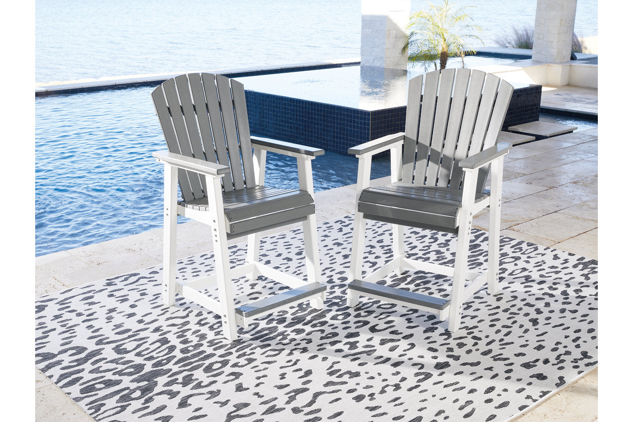 Transville Gray/White Outdoor Counter Height Barstool, Set of 2 - P210-124 - Luna Furniture - Dallas Store