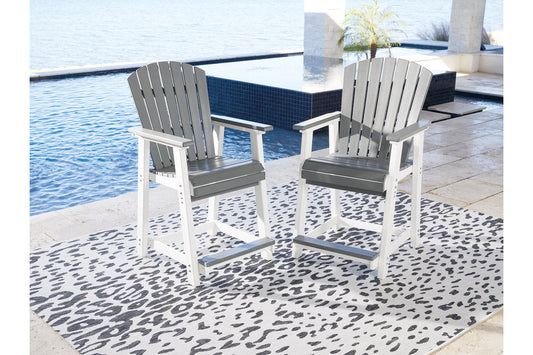 Transville Gray/White Outdoor Counter Height Barstool, Set of 2 - P210-124 - Luna Furniture - Dallas Store