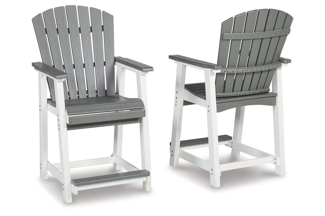 Transville Gray/White Outdoor Counter Height Barstool, Set of 2 - P210-124 - Luna Furniture - Dallas Store