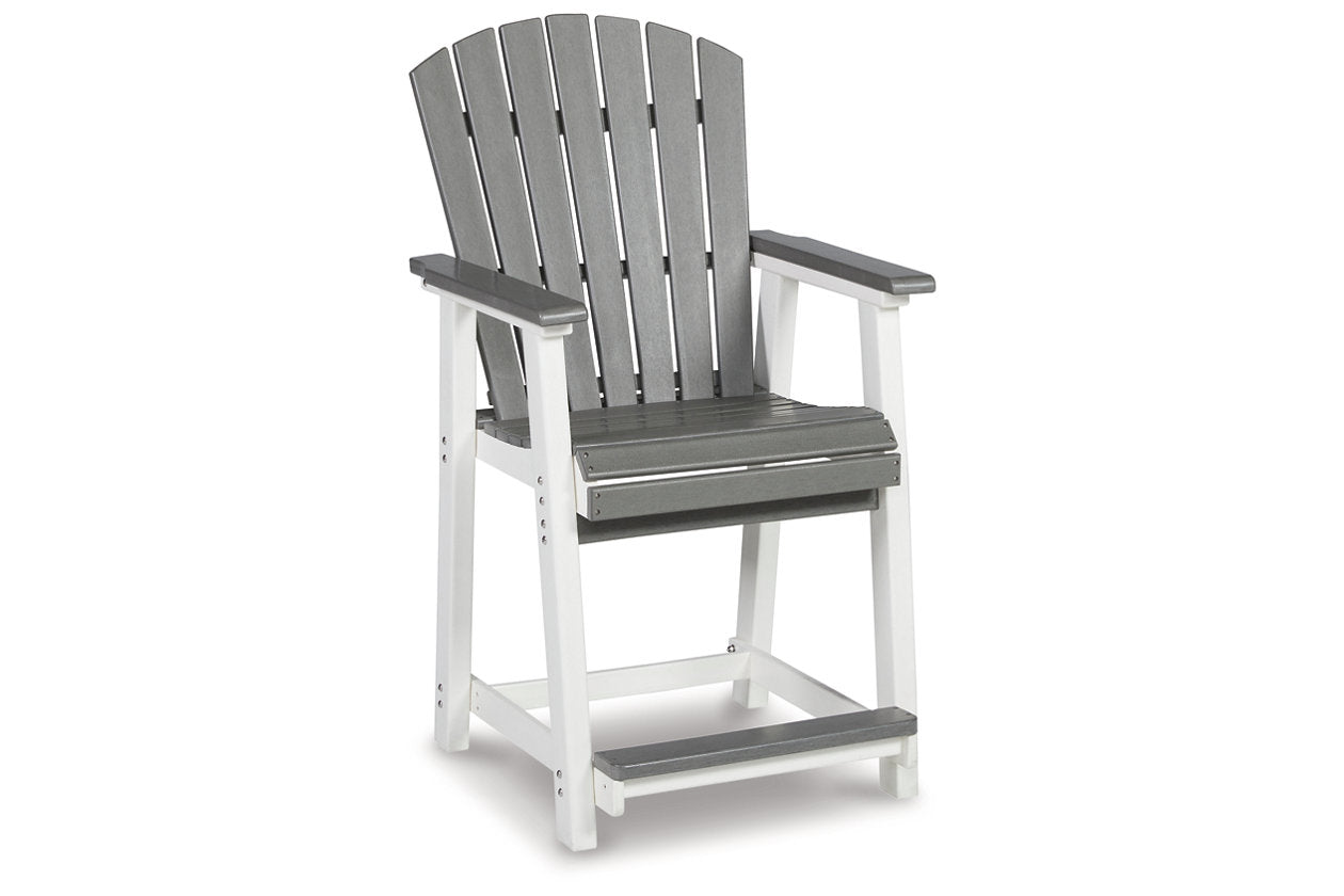 Transville Gray/White Outdoor Counter Height Barstool, Set of 2 - P210-124 - Luna Furniture - Dallas Store