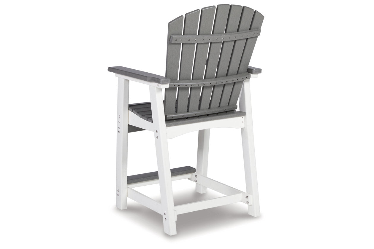 Transville Gray/White Outdoor Counter Height Barstool, Set of 2 - P210-124 - Luna Furniture - Dallas Store