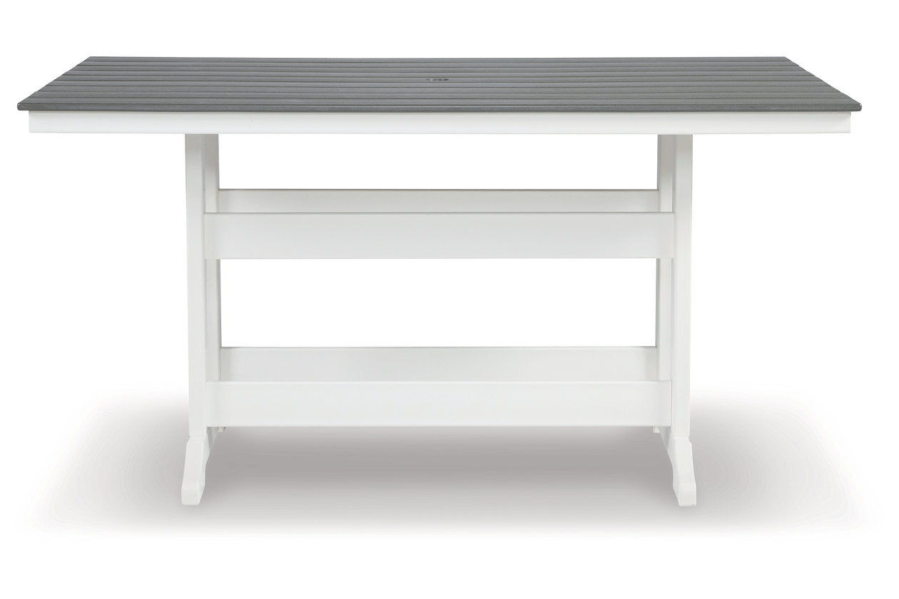 Transville Gray/White Outdoor Counter Height Dining Table - P210-642 - Luna Furniture - Dallas Store