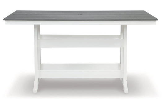 Transville Gray/White Outdoor Counter Height Dining Table - P210-642 - Luna Furniture - Dallas Store