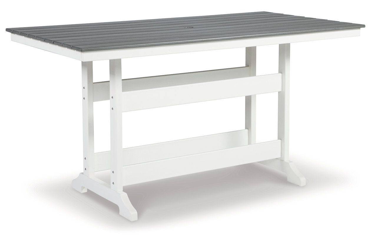 Transville Gray/White Outdoor Counter Height Dining Table - P210-642 - Luna Furniture - Dallas Store