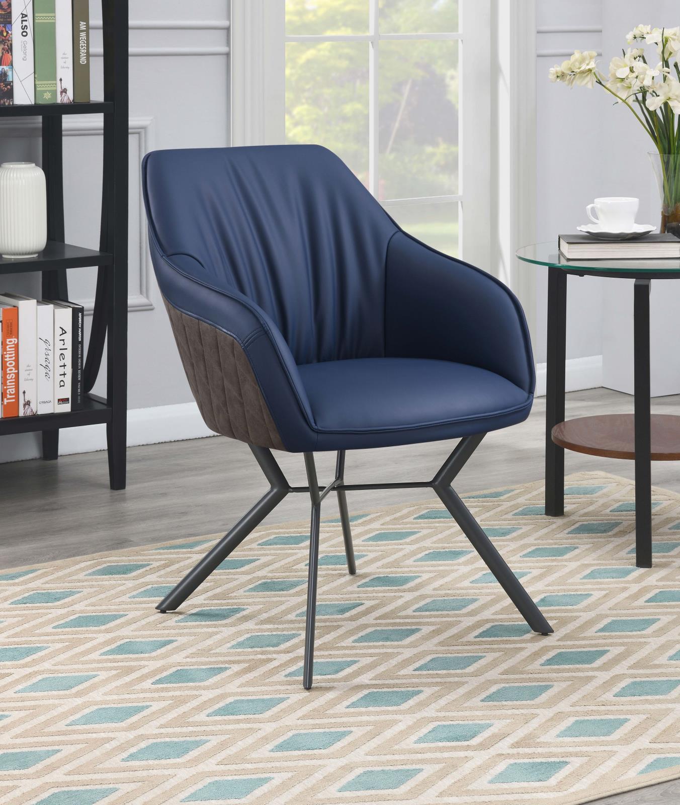 Trevon Upholstered Tufted Side Chairs (Set of 2) Blue/Brown - 193722 - Luna Furniture - Dallas Store