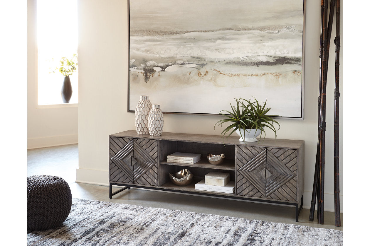 Treybrook Distressed Gray Accent Cabinet - A4000512 - Luna Furniture - Dallas Store