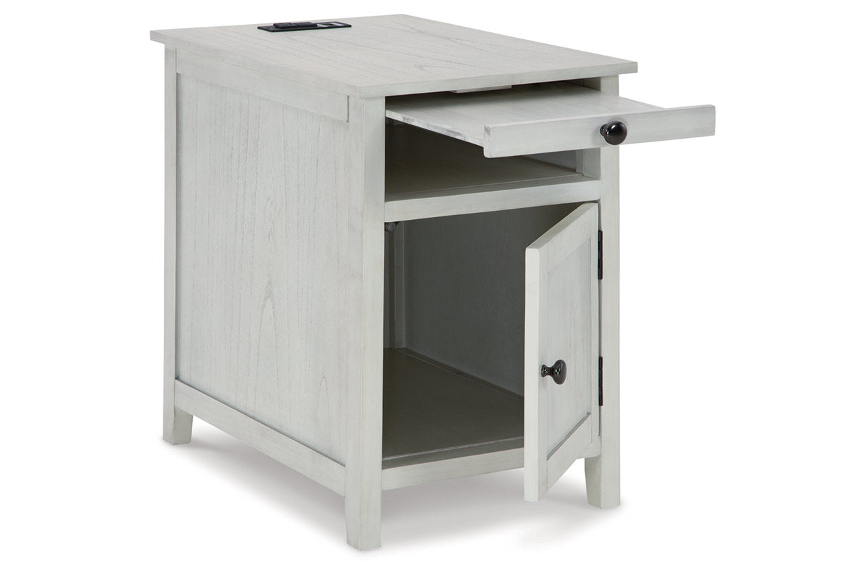 Treytown Antique White Chairside End Table - T300-517 - Luna Furniture - Dallas Store
