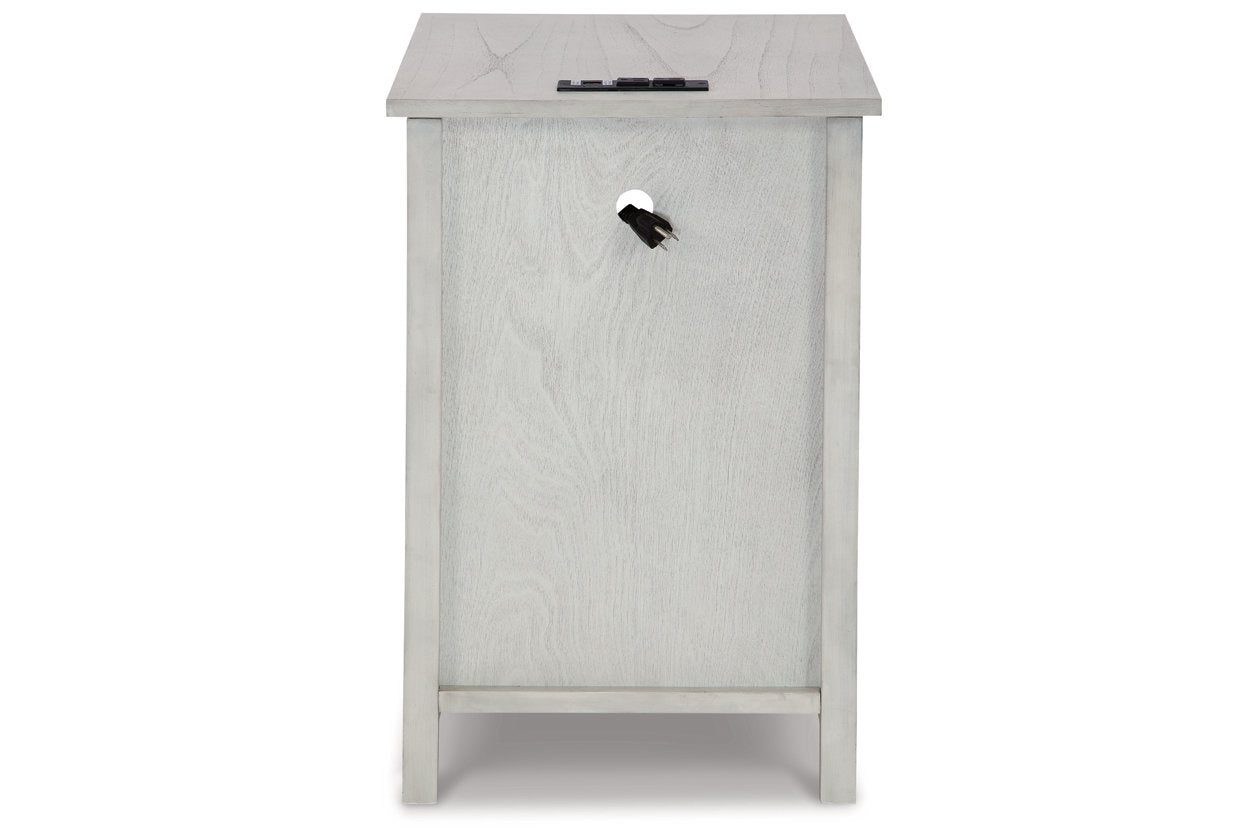 Treytown Antique White Chairside End Table - T300-517 - Luna Furniture - Dallas Store