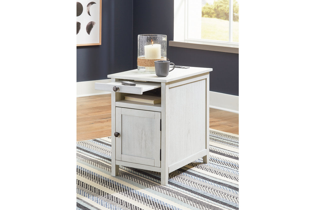 Treytown Antique White Chairside End Table - T300-517 - Luna Furniture - Dallas Store