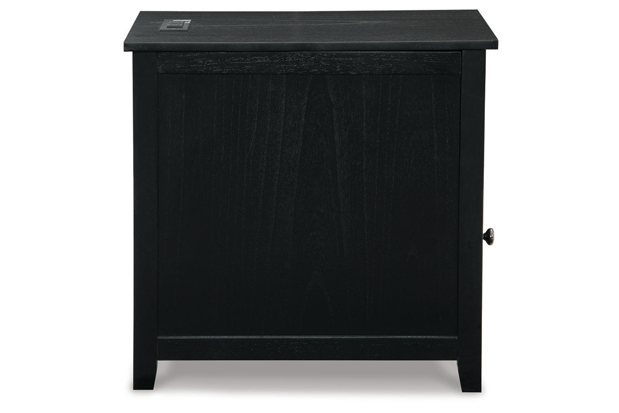 Treytown Black Chairside End Table - T300-617 - Luna Furniture - Dallas Store